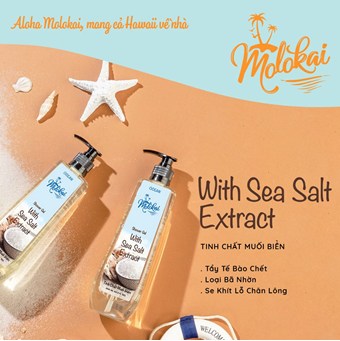 Gel tắm Molokai tinh chất muối biển